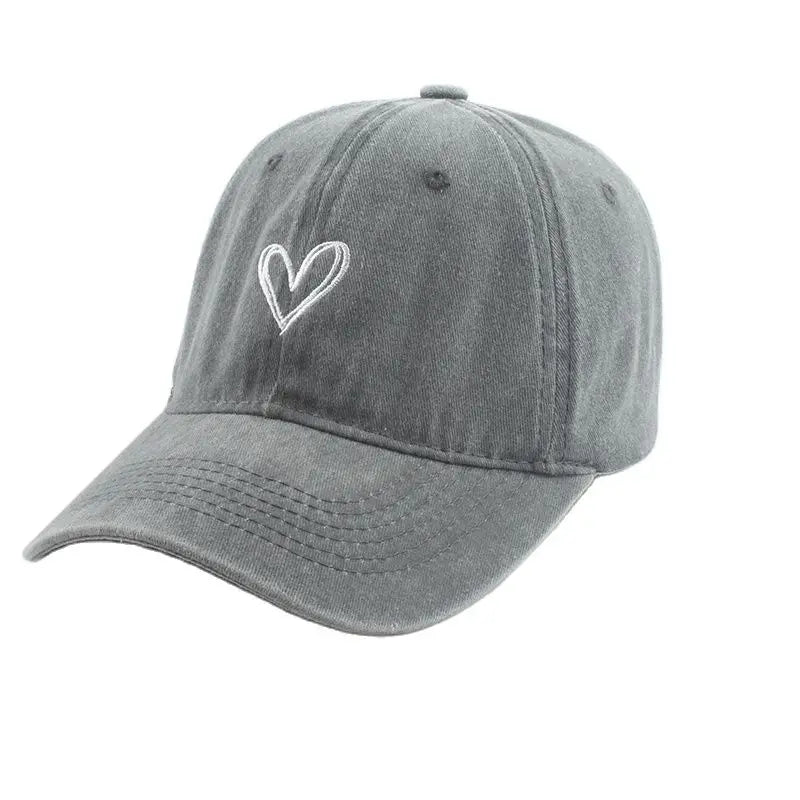 Fashion Outdoor Sport Baseball Caps For Men Women Love Heart Embroidery Snapback Cap Washed Cotton Dad Hat