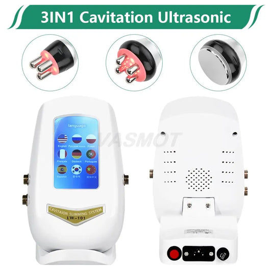 3IN1 Cavitation Ultrasonic Body Slimming Machine RF Beauty Device Facial Massager Skin Tighten Lifting Fat Burner Machine 40K