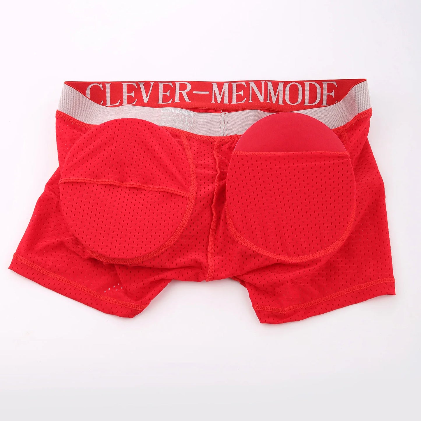 CLEVER-MENMODE Sexy Men Padded Underwear Mesh Boxer Buttocks Lifter Enlarge Butt Push Up Pad Underpants Penis Pouch Panties