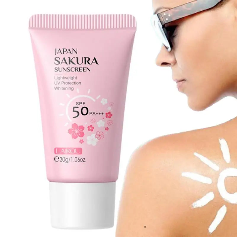 Sakura Whitening Cream Sunscreen Protector Facial Body Solar Sun Blocker SPF50 Isolation Lotion Cream Bleaching Moisturizer