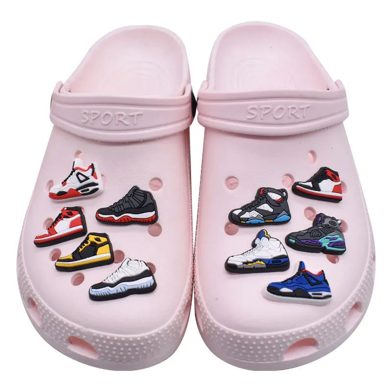 12Pcs Sneaker Collection Shoe Charms Accessories Sets For Kids Men Hole Shoes Charms Cartoon Sandals Decoration Wholesale Bulk