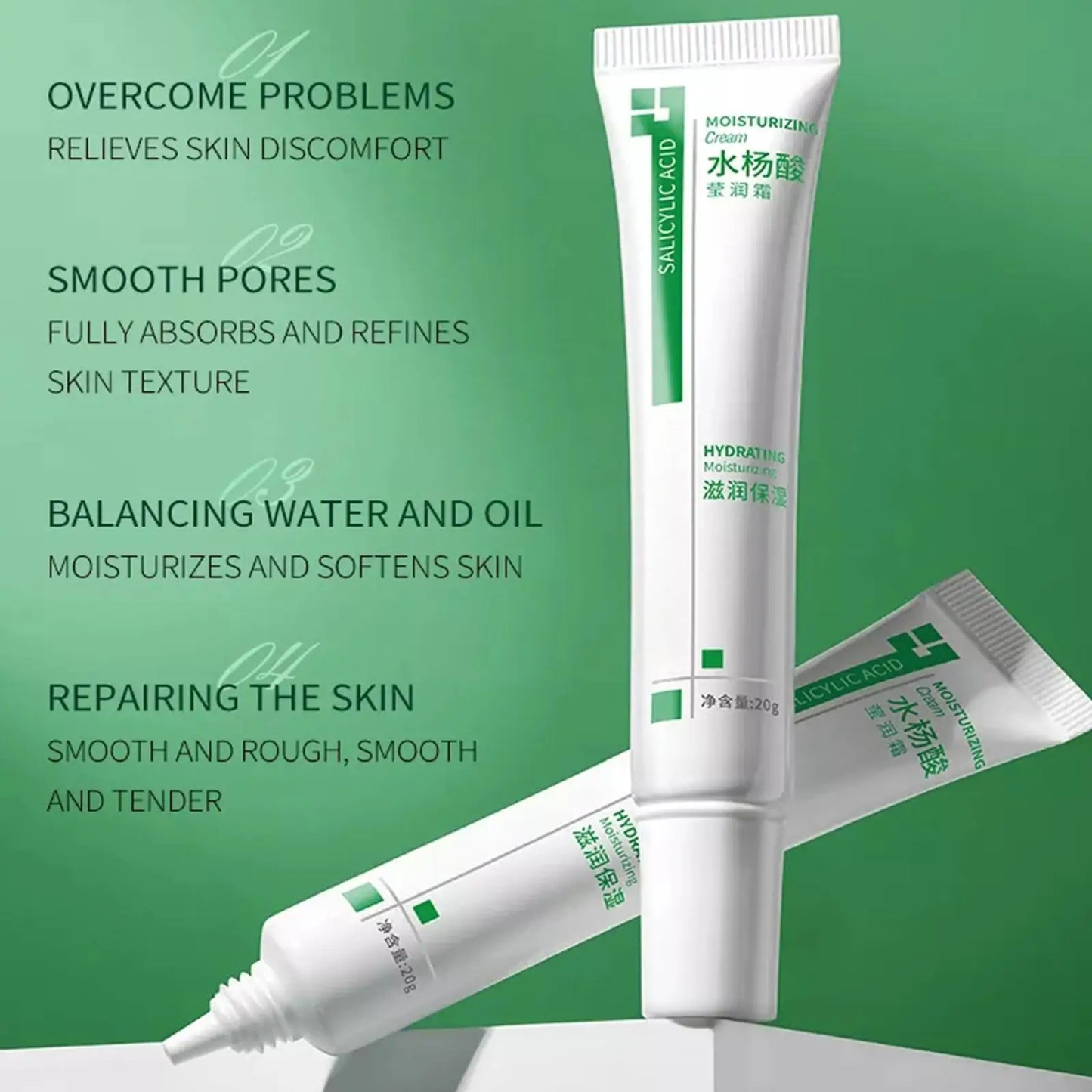 Salicylic Acid Shrink Pores Face Cream Acne Treatment Blackheads Firm Cosmetics Korean Oil Control Moisturizing Remove Whit F7E6