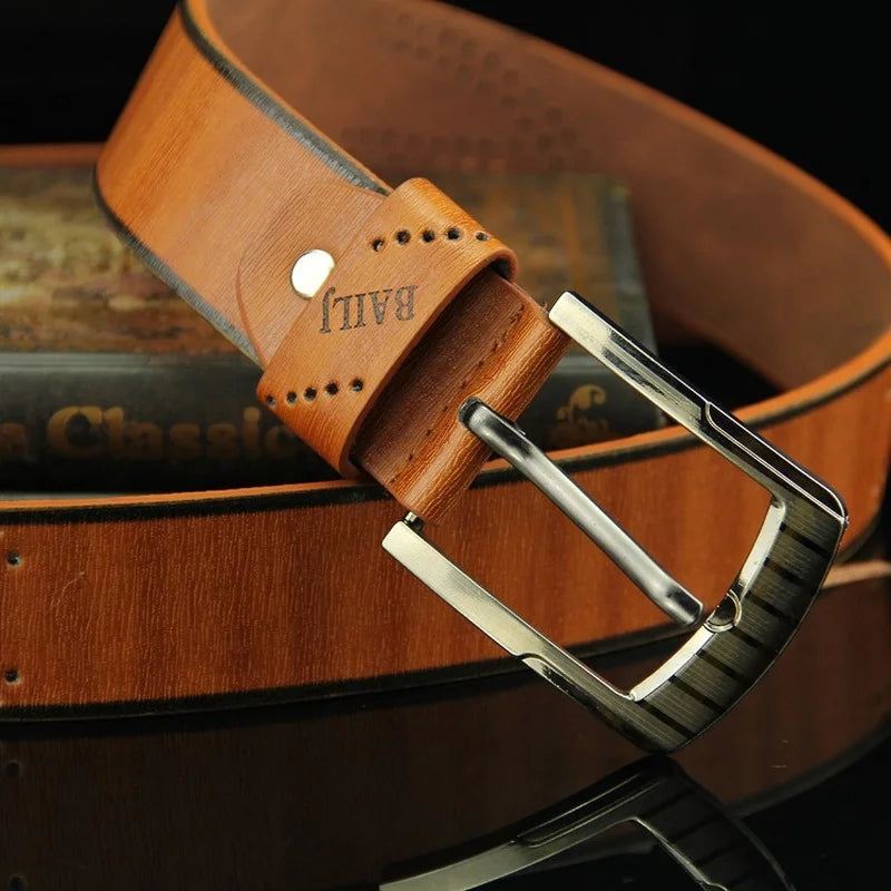 Men's Casual Retro Antique Hollow Belt Men's PU Leather High Quality Classic Belt Alloy Pin Buckle Belt Mens Belt Waist Belt