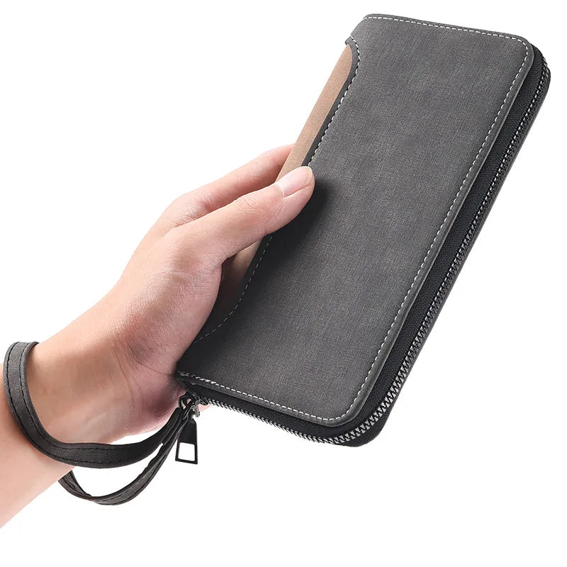 Men's Long Wallet Fashion Multiple Card Slots Card Holder Slim Brand Designer Men Business Wallet Zipper Phone Pouch Coin Purse