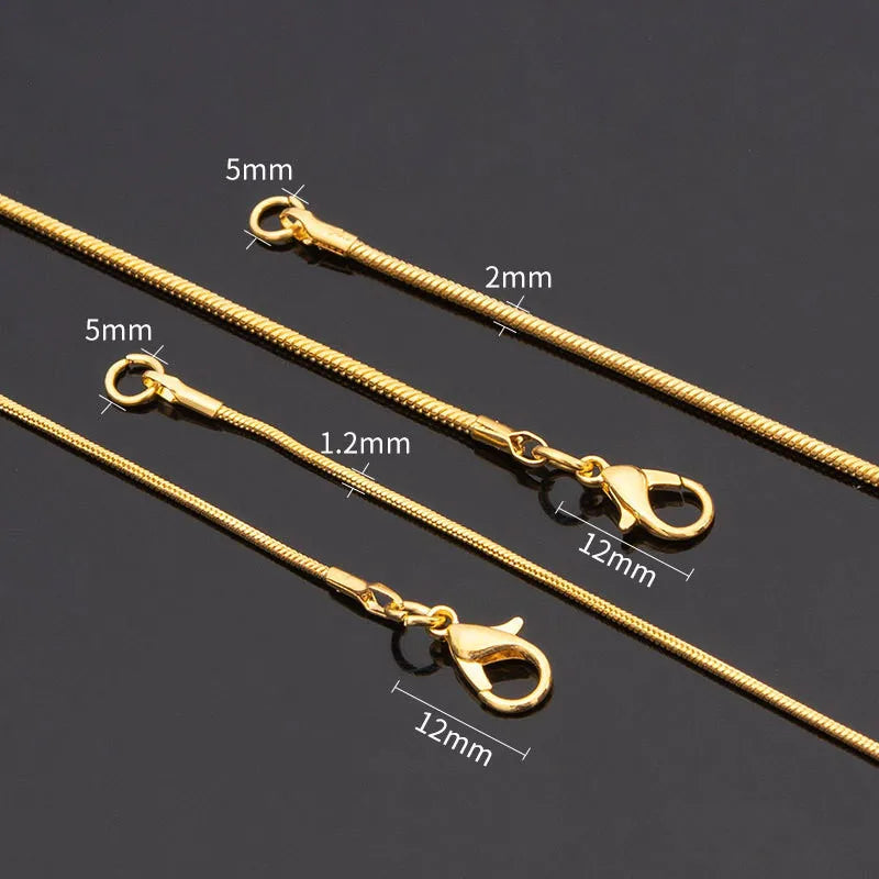 Vintage Gold Color Stainless Steel Snake Chain Necklace For Women Fashion Clavicle Chain Necklace Men Party Jewelry Accessories