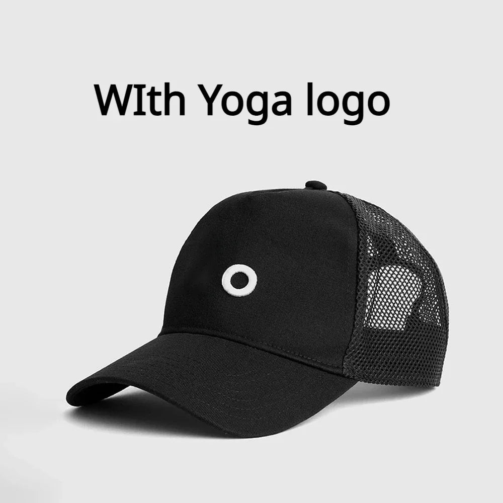 LO Yoga Mesh Hat Summer Breathable Gauze Baseball Cap Couple Style Peaked Cap Unisex Adjustable Size Outdoor Sports Running Hat