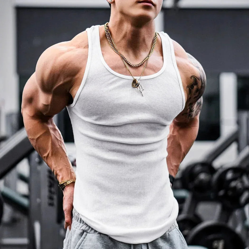 New Men's Vest Gym Vest Training Fitness Bodybuilding Breathable Tops  Men Bodybuilding Tank Top Gym Clothing Sport