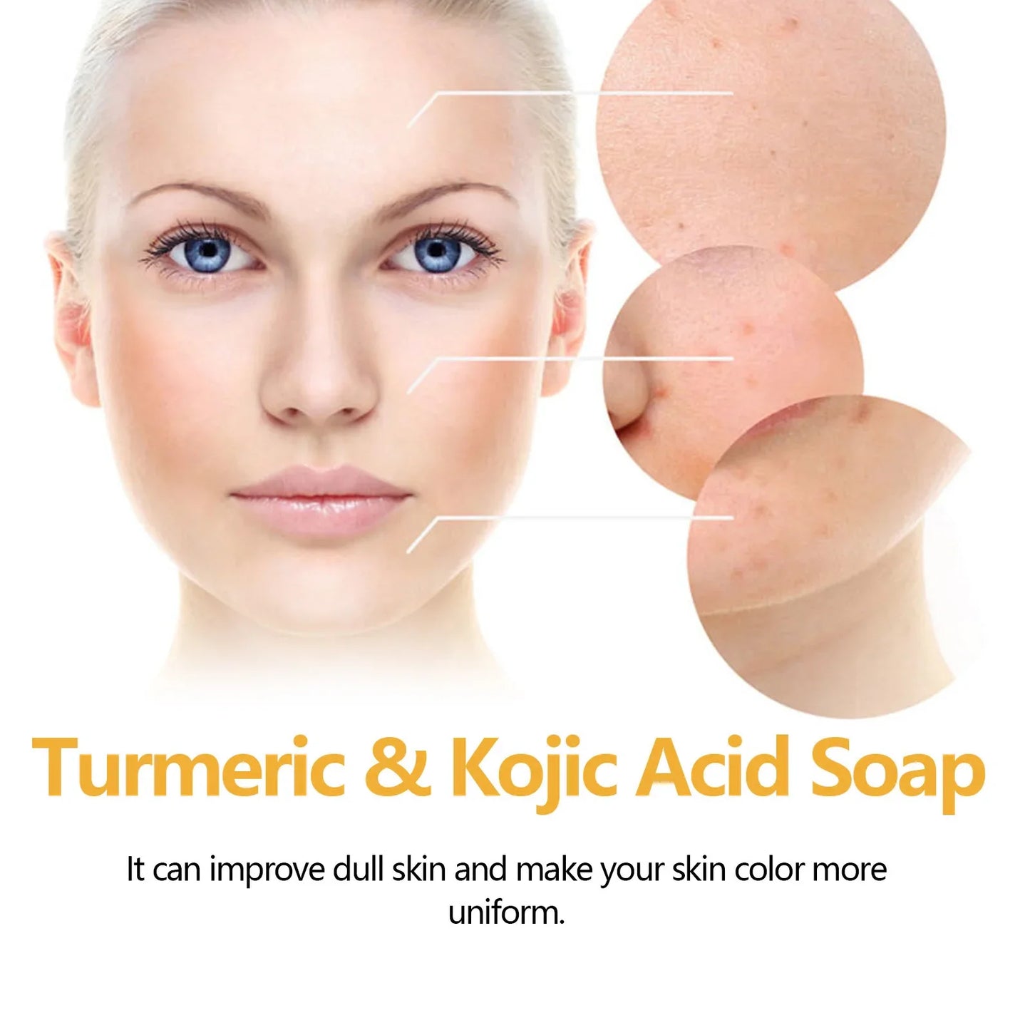 Kojic Acid Dark Spot Remove Soap for Cleaning the Face Whitening Oil Control Even Tone Skin Products Natural Turmeric Soap Bar