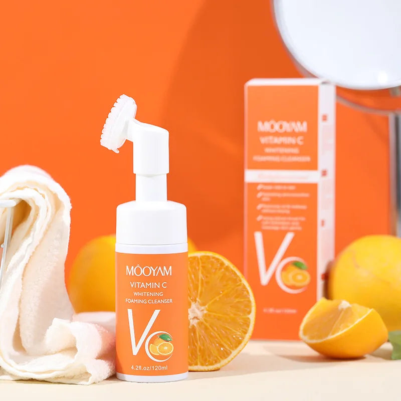 Vitamin C Face Cleanser Sensitive Skin Foaming Face Wash Gentle Exfoliating Facial Cleanser Clear Pores Dark Spots Face Skincare