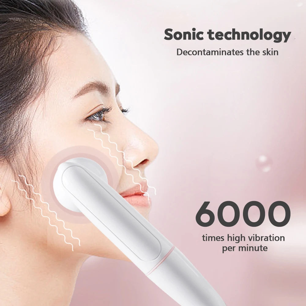 2 in 1 Electric Face Cleansing Brush For Facial Skin Care Wash Sonic Vibration Massage Tool Acne Pore Blackhead Silicone Cleaner