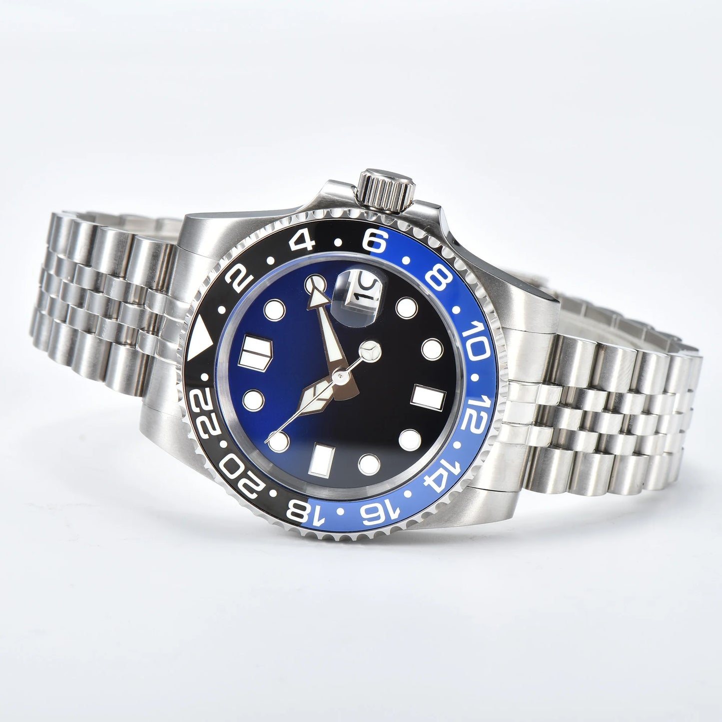 40MM Skx007 Men's Watch Waterproof NH35 Automatic Watch Ceramic Bezel Automatic Mmen's Watch Silver Jubilee Strap Clock