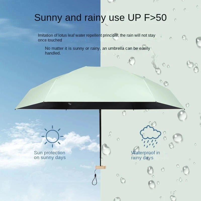 70% Off Mini Sun Umbrella Small Pocket Rain Umbrella Vinyl Folding Umbrella UV Ultraviolet Protection Sun Shade Pocket Parasol