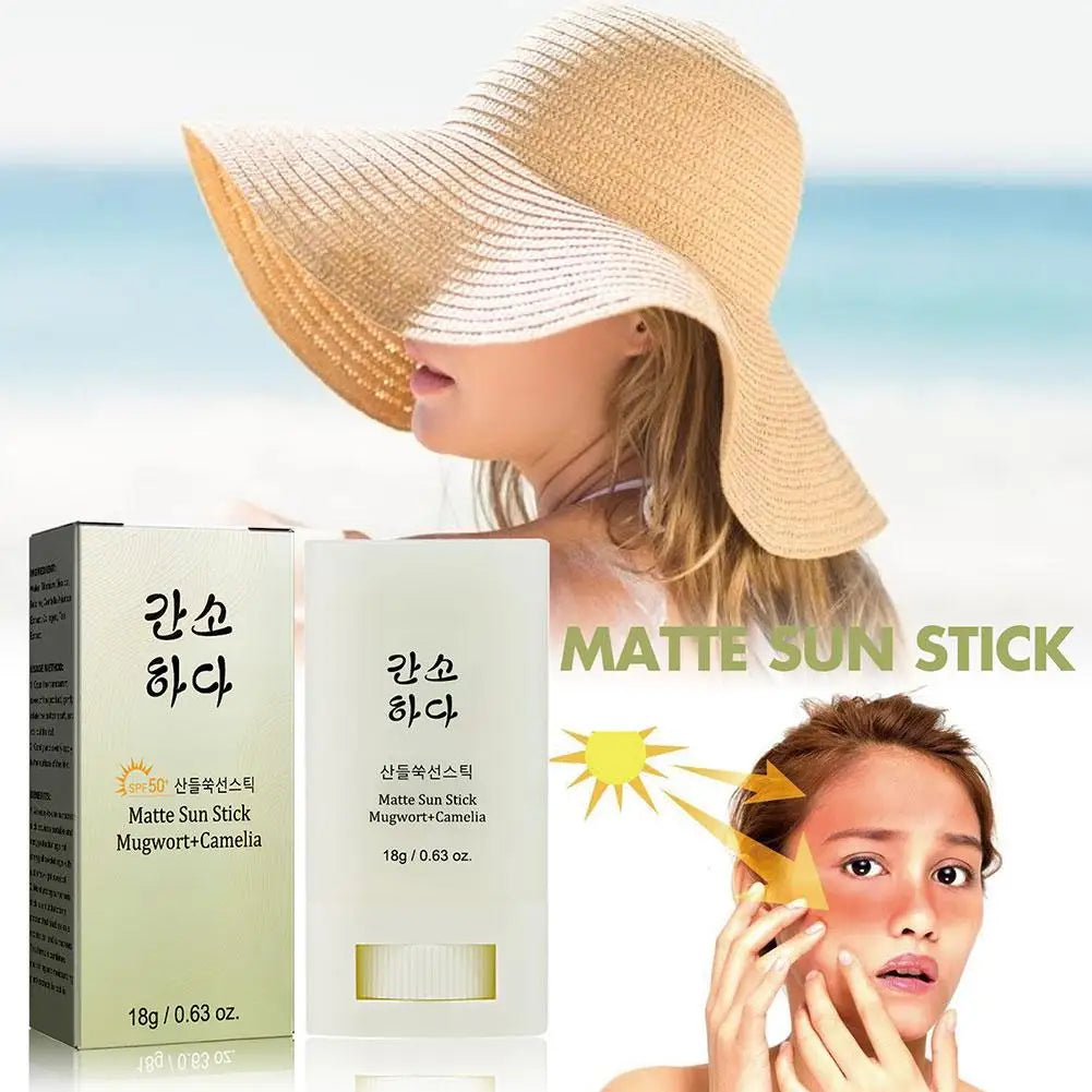18g Face Body Sunscreen Matte Sun Stick SPF50+ UV Protective Refreshing Hydrating Waterproof Solar Blocker Sunblock Cream