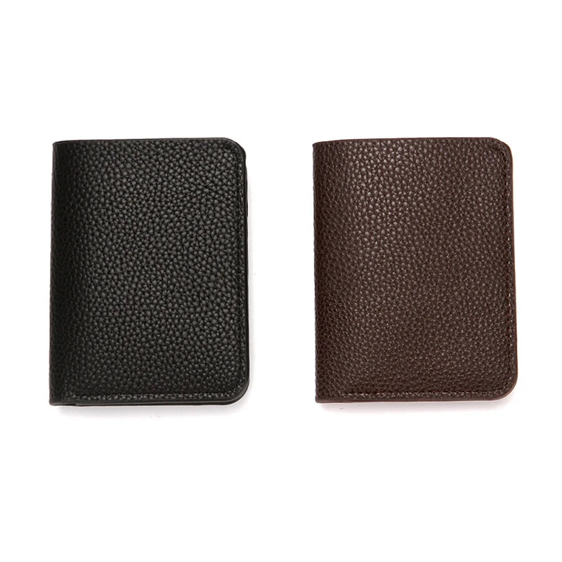 Fashion Soft Men Wallet Pu Leather Lychee Pattern Mini Coin Purse Driver's License Card Holder