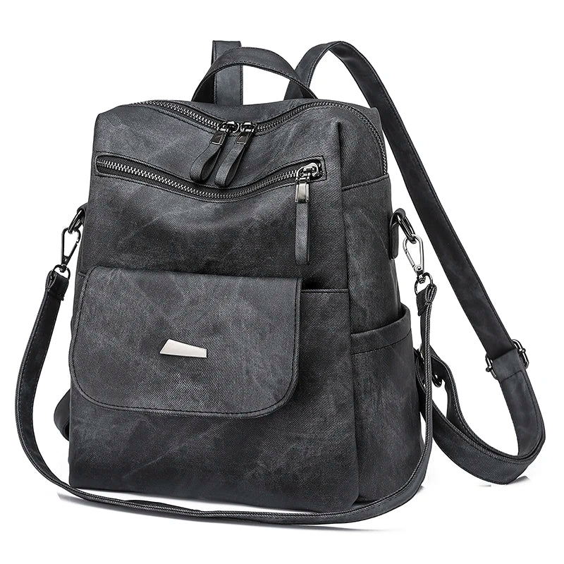 2024 New Women Backpack High Quality Leather Backpack Multifunction Shoulder Bags School Bags for Teenager Girls Bagpack Mochila