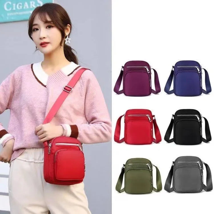 Casual Small Women's Shoulder Bag Multifunctional Coin Purse Wallet Nylon Waterproof Messenger Bag Mobile Phone Crossbody Bags