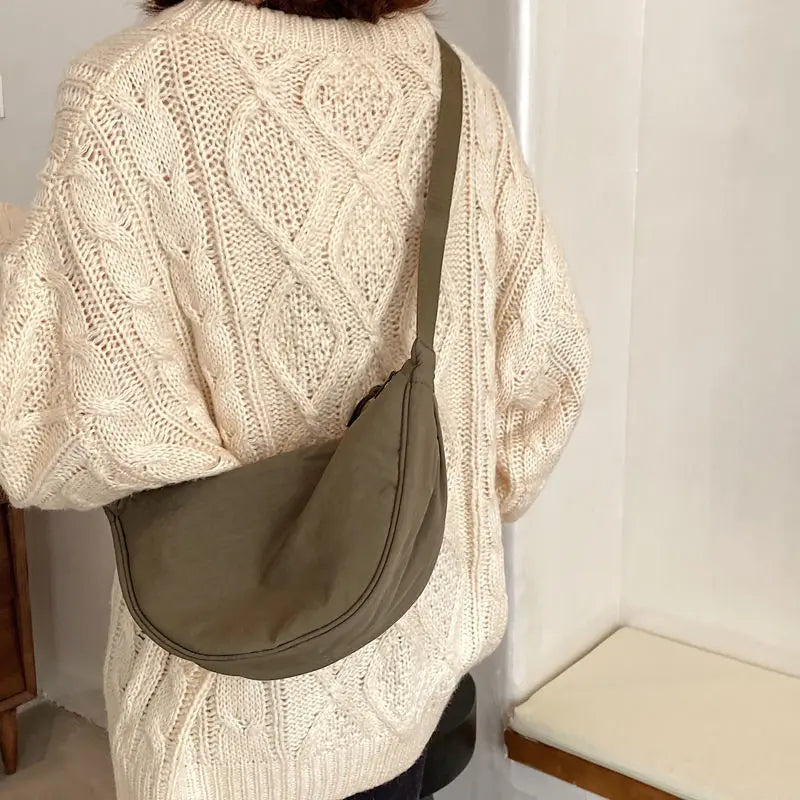 Upgraded Version Simple Design Women's Messenger Bag Nylon Hobos Small Shoulder Bags Vintage Female Girls Purse Cloth Handbags