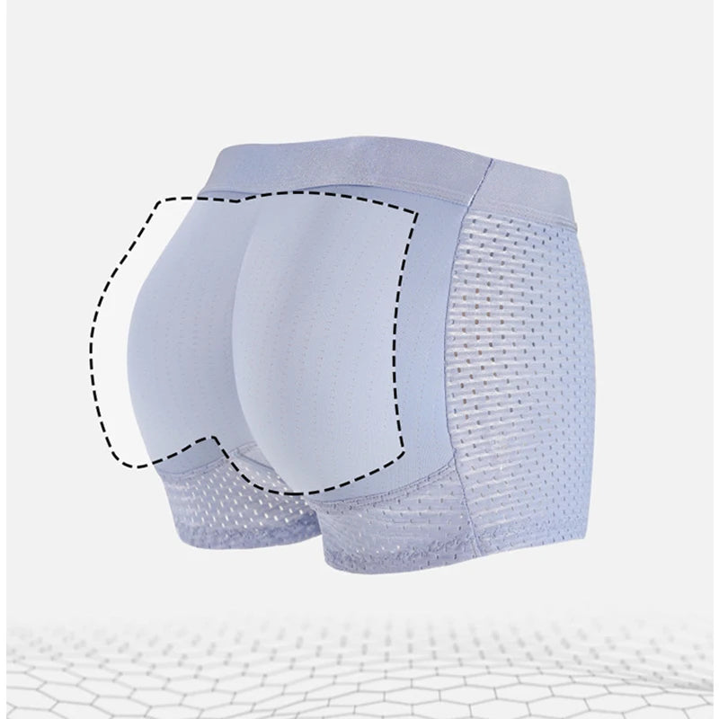 Men's Buttocks Enhancer Padded Panties Boxer Briefs Breathable Mesh Sponge Butt Lift Up Underpants