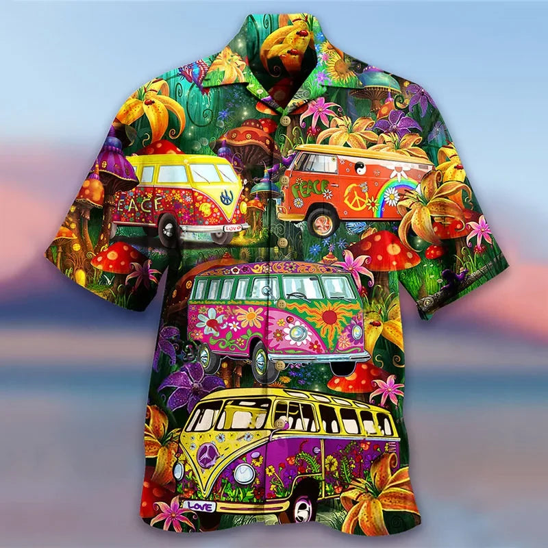 2024 Summer Loose Breathable 3d Print Trendy Cool Fashion Hawaiian Shirts Beach Party Tops Short Sleeves Summer Men's Shirts 6XL