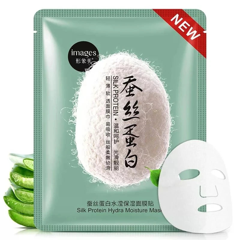 20pcs Silk Protein Face Mask Face Care Facial Sheet Mask Moisturizing Oil Control Nourishing Anti-aging Beauty Skin Care Masks
