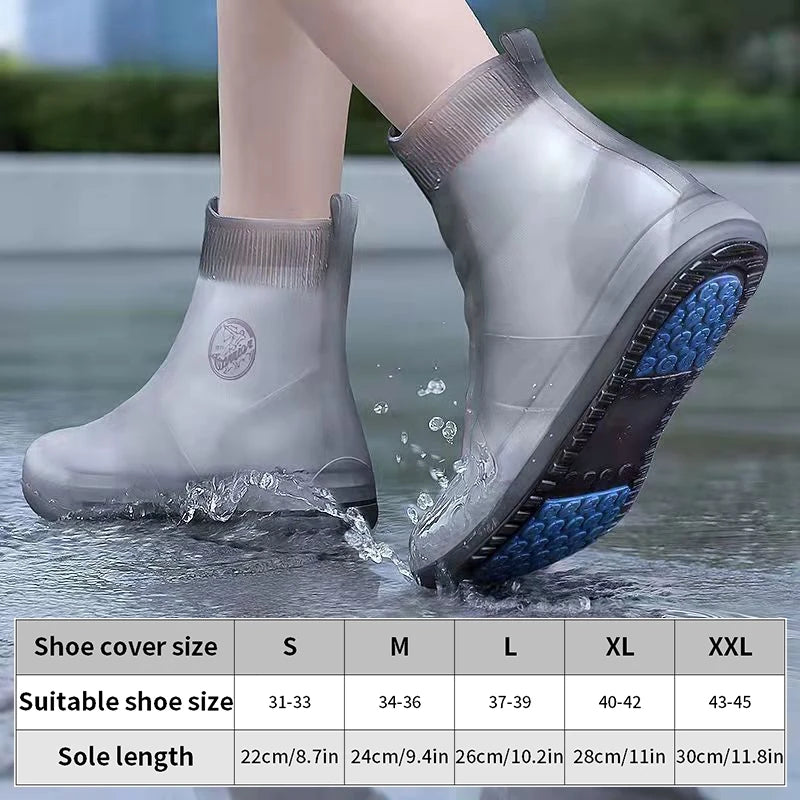 Waterproof Shoe Covers Silicone Anti-Slip Rain Boots Unisex Sneakers Protector For Outdoor Rainy Day Protectors Shoes Cover