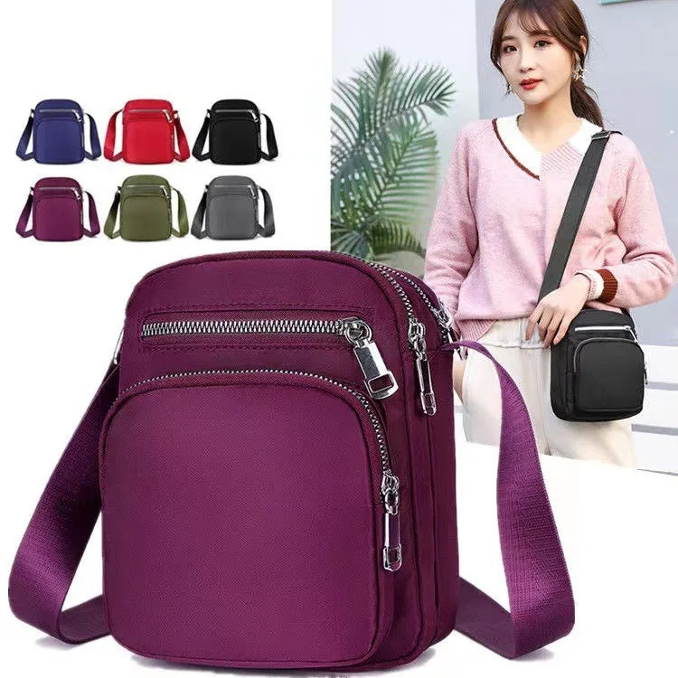 Casual Small Women's Shoulder Bag Multifunctional Coin Purse Wallet Nylon Waterproof Messenger Bag Mobile Phone Crossbody Bags