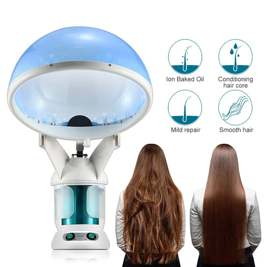 2 in 1 Hot Mist Hair Facial Steamer Air Humidifier Moisturizing For Facial Sauna Hydration Skin Care Home Salon Face Atomizer