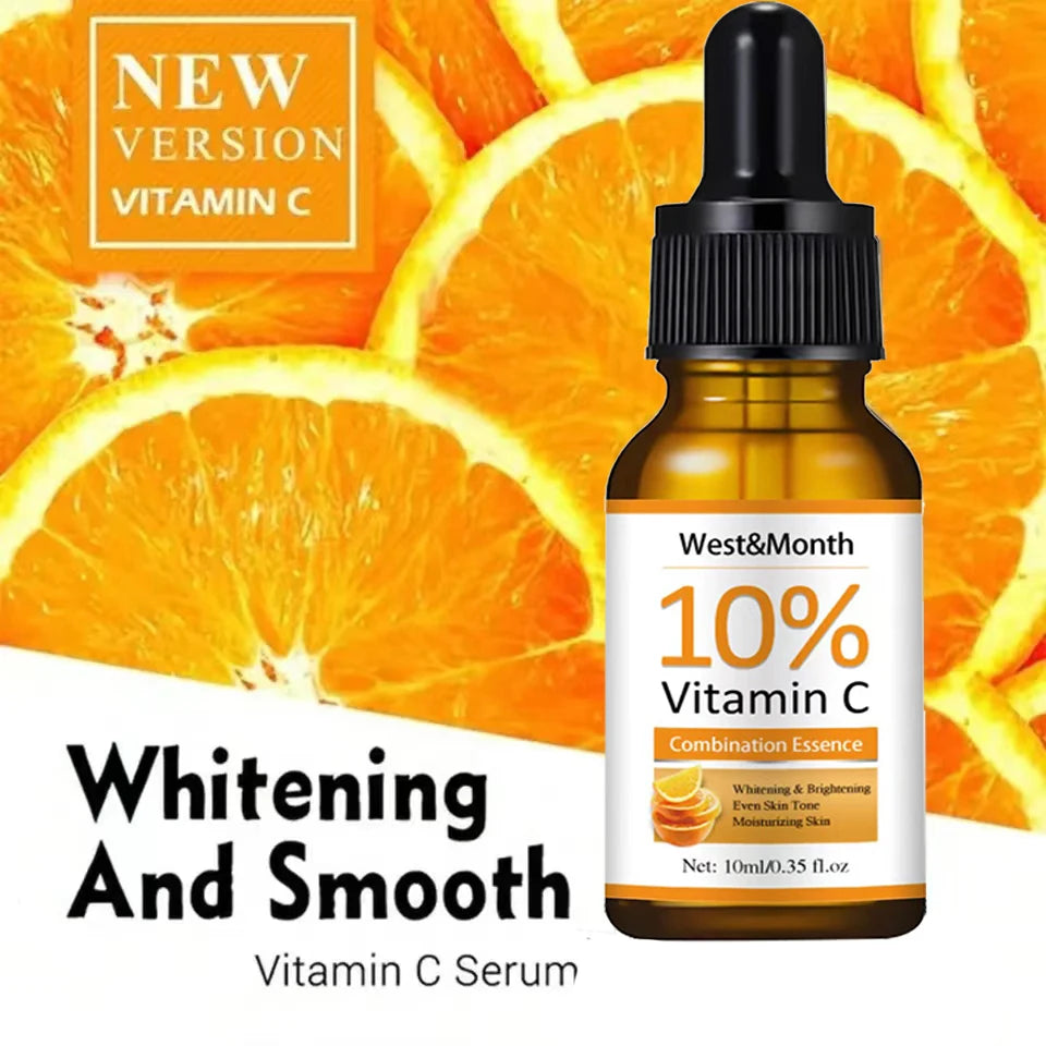 Vitamin C Serum For Face Hyaluronic Acid Lighten Age Black Spots Sunburn Anti-oxidation Wrinkle Remove Shrink Pore Skin Care