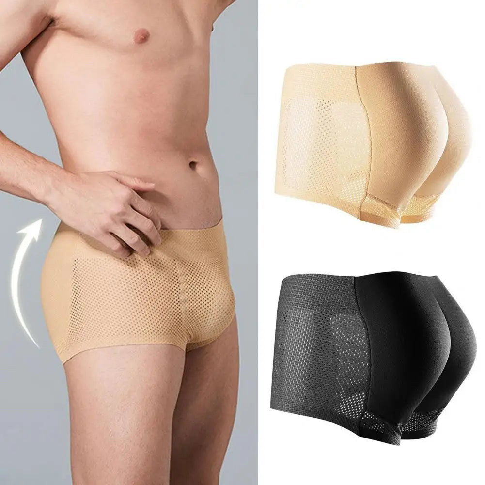 Butt Lift Shaper Shorts Panties Breathable Men's Butt Lift Shaper Seamless Underpants with Hip Pad Shorts Enhance Curves