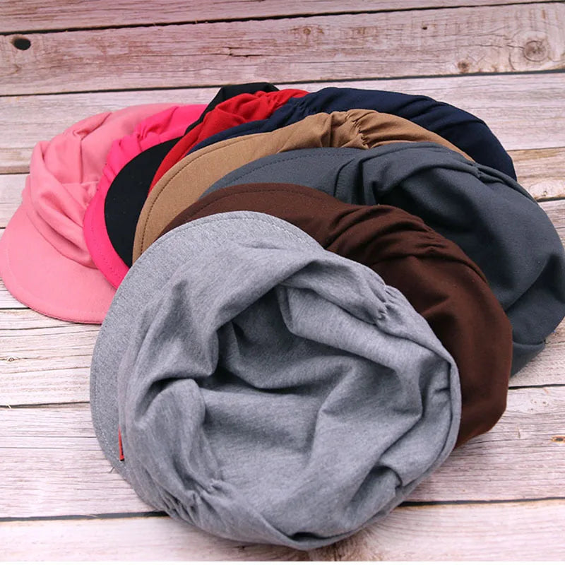 10 Colors Adjustable Short Brim Earflap Visor Hat Foldable Warm Casual Women Autumn Winter Spring Daily Travel Cap Free Size