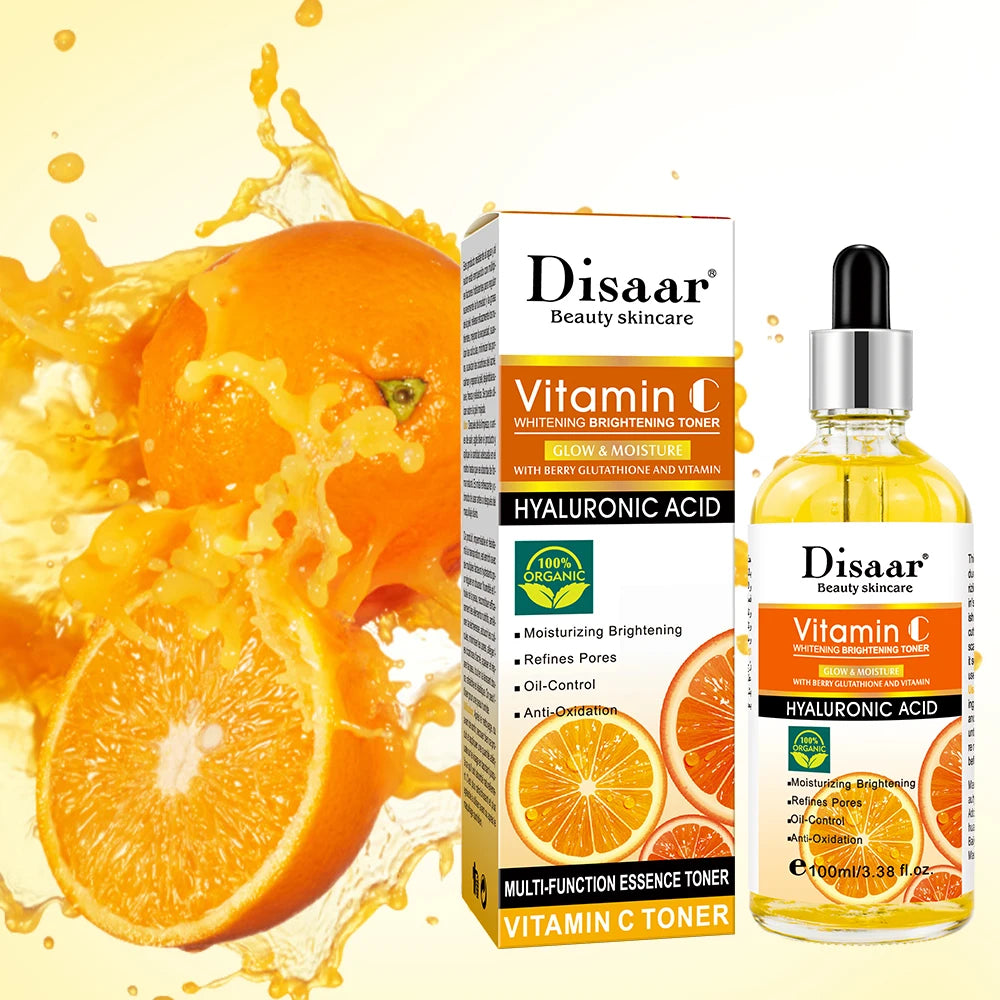 Disaar Vitamin C 100ml Face Toner Moisturizing Brightening Toner Refines Pores Oil-control Anti-Oxidation Facial Essence