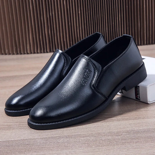 Mens Leather Dress Shoes Formal Brown Elegant Men's Shoes for Men Casual Business Social Autumn Office Party Wedding Loafers