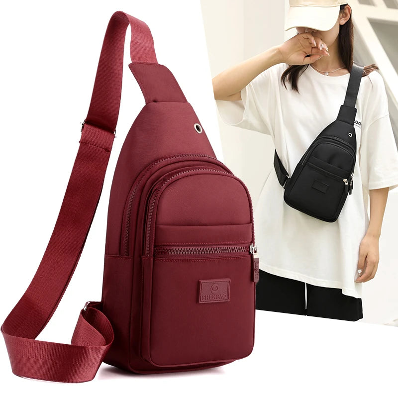 Women's Chest Bag Pure Color Nylon Women's Bag Good Quality Shoulder Bag Casual Women's Crossbody Bag Fashion Female Bag