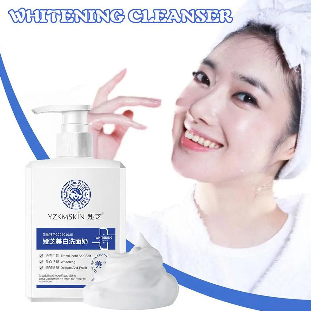 Whitening Facial Cleanser Oil Control Moisturizing Cleansing Brighten Balance Foaming Cleanser Skin Care Wash Refreshing Q3W1