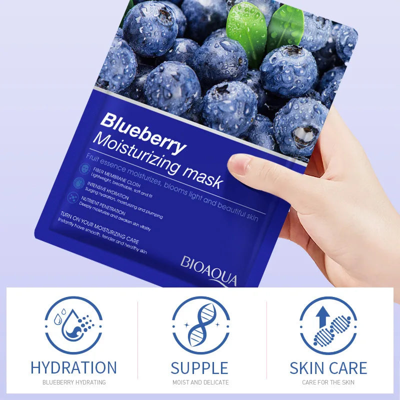 8pcs BIOAQUA Fruits Moisturizing Face Mask skincare Firming Brightening Facial Masks Face Sheet Mask Skin Care Products