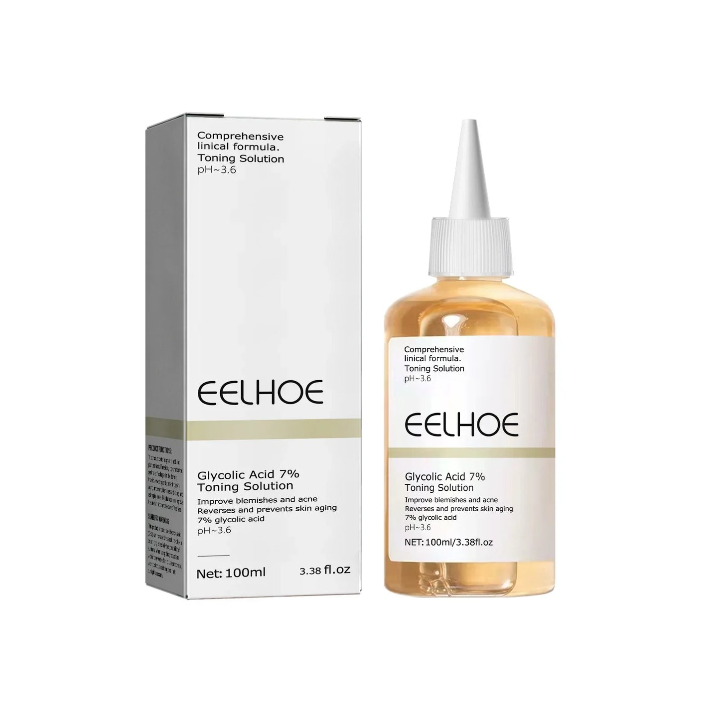 EELHOE The Glycolic Acid 7% Toning Solution 100ml Shrink Pores Repair Facial Oil Nourish Gentle Glycolic Acid Toner Face Essence