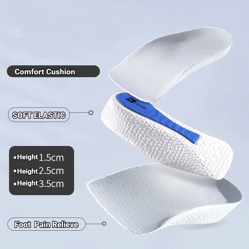 Memory Foam Height Increase Insoles for Men Women Shoes Flat Feet Arch Support Orthopedic Insoles Sneakers Heel Lift Shoe Pads