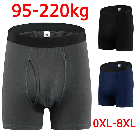Men's Cotton Underwear Boxershorts Mid Long Plus Size for 95-220kg Boxers Trunks Large Size 8XL Comfortable Shorts