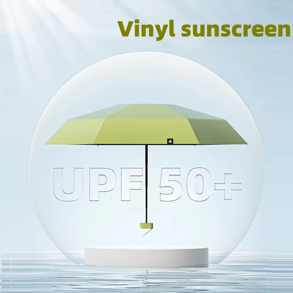 UPF50+ Mini Folding Umbrella Vinyl Sun Shade Umbrella Small Pocket Rain Travel Umbrella Ultraviolet Protection Capsule Parasol