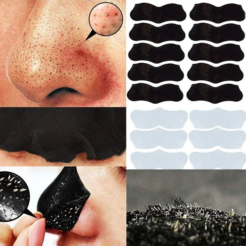 10pcs Bamboo Charcoal Face Mask Blackhead Remover Deep Nose Pore Cleaning Strips Sticker Skin Care Mask
