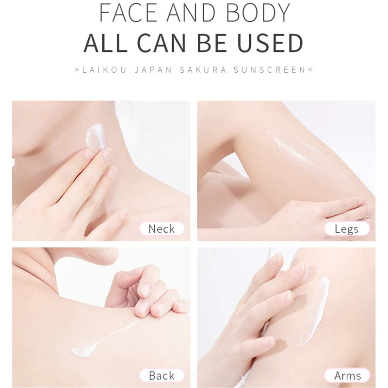 Spf50 Sakura Sunscreen Whitening Cream Face Protector Solar Sun Blocker Isolation Lotion Bleaching Moisturizer Korean Sunscreen