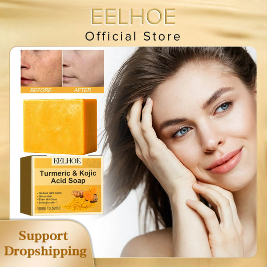 Kojic Acid Dark Spot Remove Soap for Cleaning the Face Whitening Oil Control Even Tone Skin Products Natural Turmeric Soap Bar