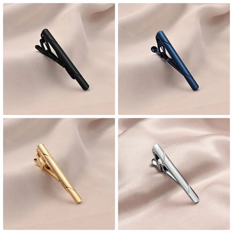 8 PCS Tie Clip Set With Gift Box Wedding Guests Gifts Metal Man Shirt Cufflinks Men's Gift For Husband Luxury Jewelry Business