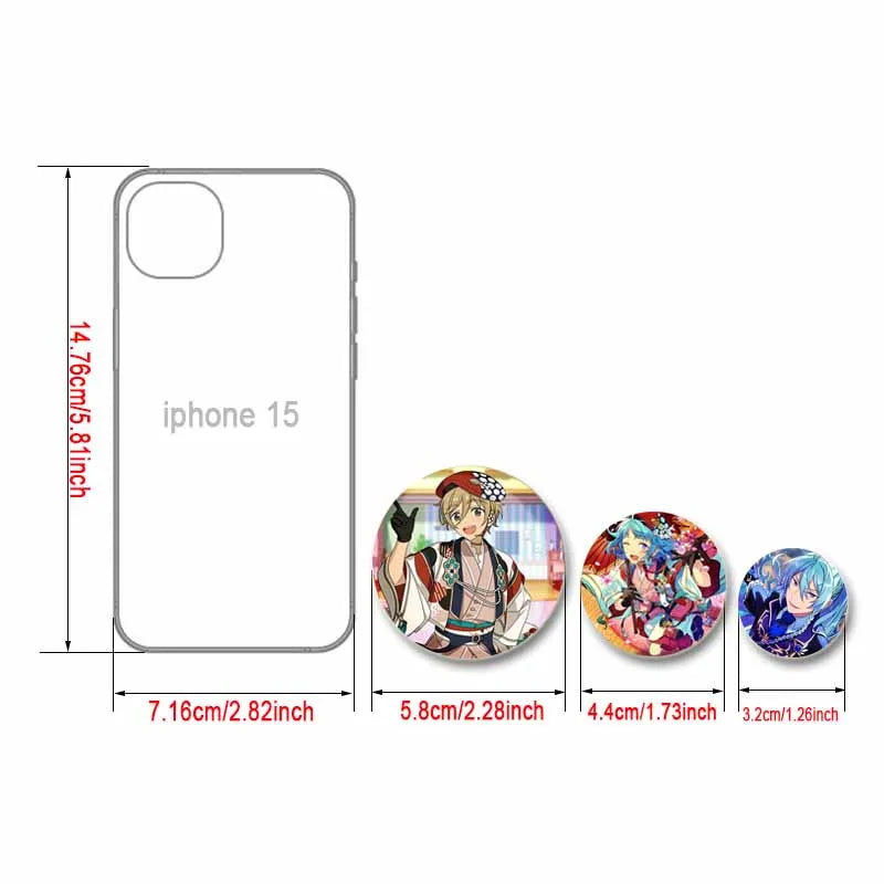 Music Game Ensemble Stars Brooch Round Tinplate Button Pins Cute Virtual Idol Kiryu Kuro Cosplay Badges for Backpack Accesorios