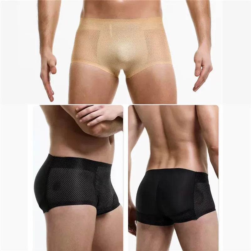 Men Sexy Butt Lifter Enlarge Push Up Underpants Removable Pad Boxer Underwear Butt-Enhancing Trunk Shorts Male Panties