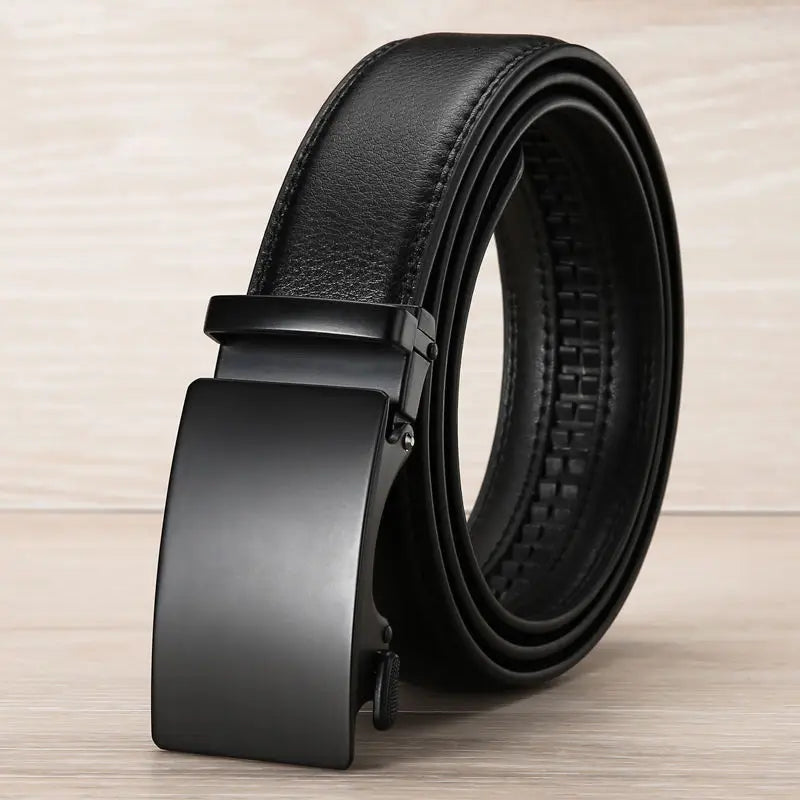 Famous Brand Business Belt Men Top Quality PU Luxury Leather Waist Strap Black Male Automatic Buckle Jeans Belts for Men