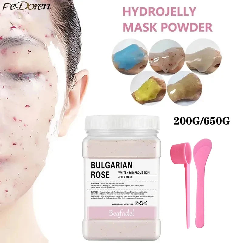 650g Hydro Jelly Mask Powder DIY Hydrojelly Rose Masks Peel Off Hydroplastic Crystal Collagen Facial Jelly Mask for Face