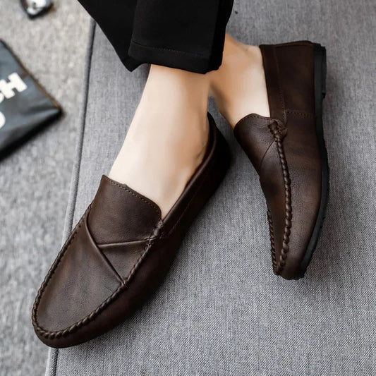 Men Loafers Casual Shoes New Handmade Moccasins Shoes Men 2024 Comfortable Driving Leather British Shoes Designer Male Sneakers