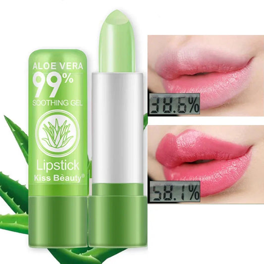 99% Aloe Vera  Jelly  Color Changing Lipstick  Not Easy To Fade Temperature Color Changing Moisturizing Lipstick Pink Lip Balm