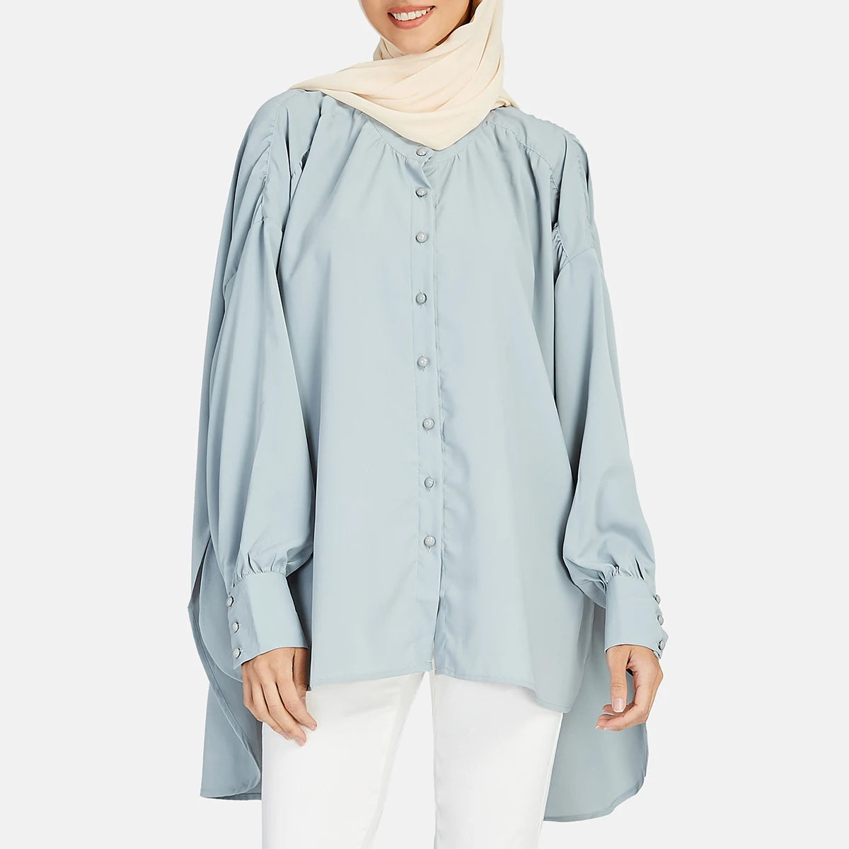 Long Tops for Women Fashion Loose Shirts Muslim Ramadan Islamic Dubai Turkey Elegant Arabic Tunics Plus Size Blouse S-5XL Blusas